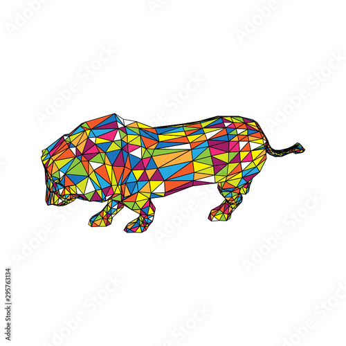 Abstract Lion Pop Art Isolated Images, Animal Background, Mosaic 