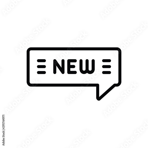 Black line icon for new 