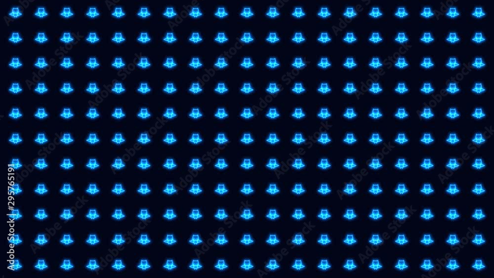 Horizontal Scrolling Halloween Bat in Glowing Blue Tiled Looping Motion Graphics