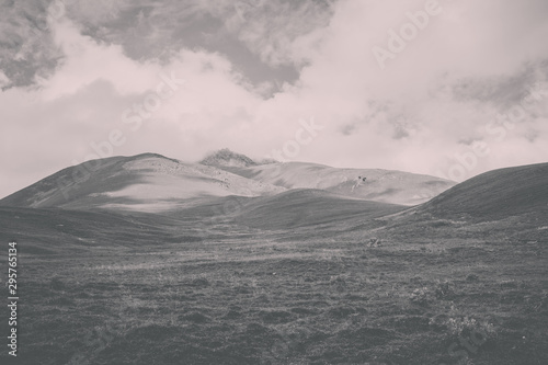 Close up view mountains scenes in national park Dombai  Caucasus