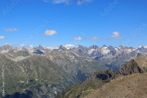 Panorama view of dramatic sky and mountains scene in national park Dombay © TravelFlow