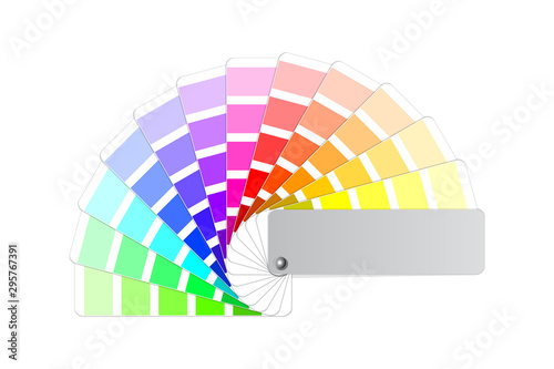 Obraz na płótnie color palette guide, light and shades tint colored fanned sample swatch book, stock vector illustration clip art template isolated on white background w salonie