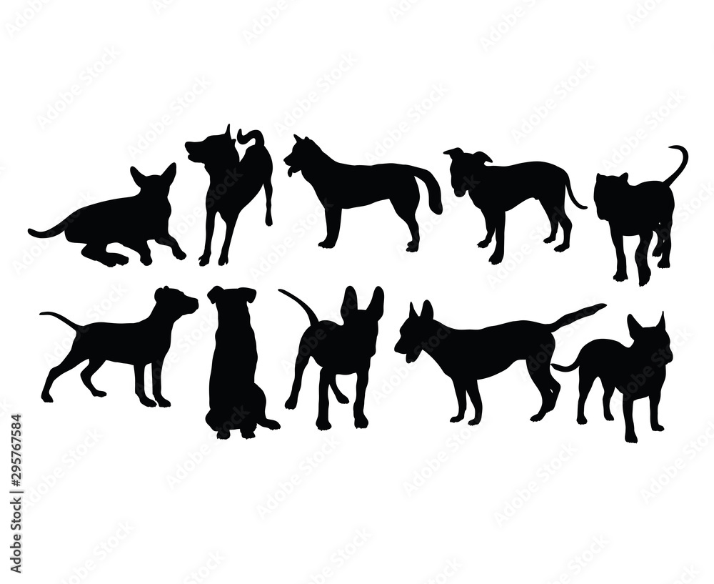 Dog Silhouettes, art vector design 