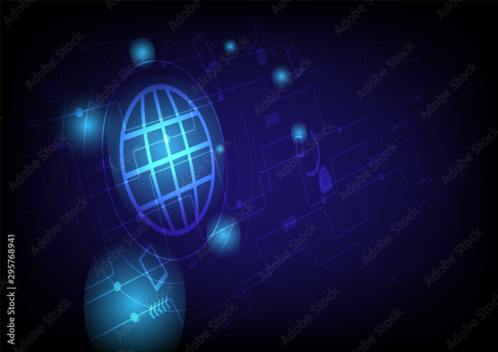 Abstract background in hi-technology of communication design with glowing blue light.