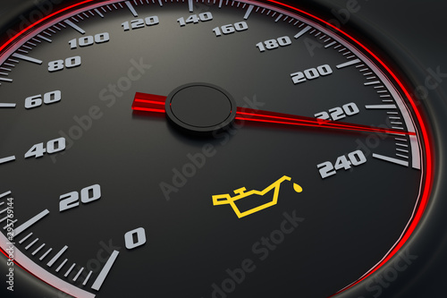 Oil light on car dashboard