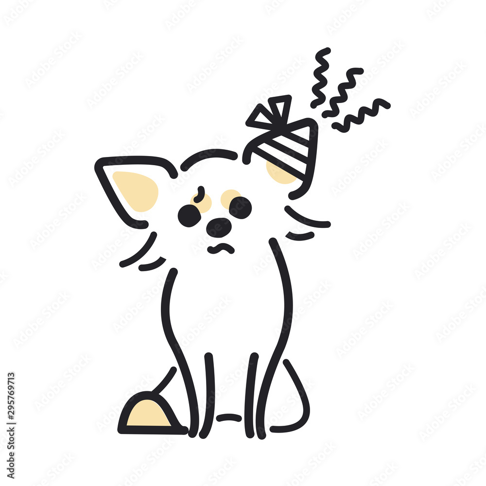 犬 ポーズ 表情 １匹 怪我 チワワ Stock Vector Adobe Stock