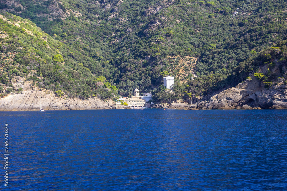 San Fruttuoso abbey in Camogli, Liguria, Italy San Fruttuoso abbey in Camogli, Liguria, Italy