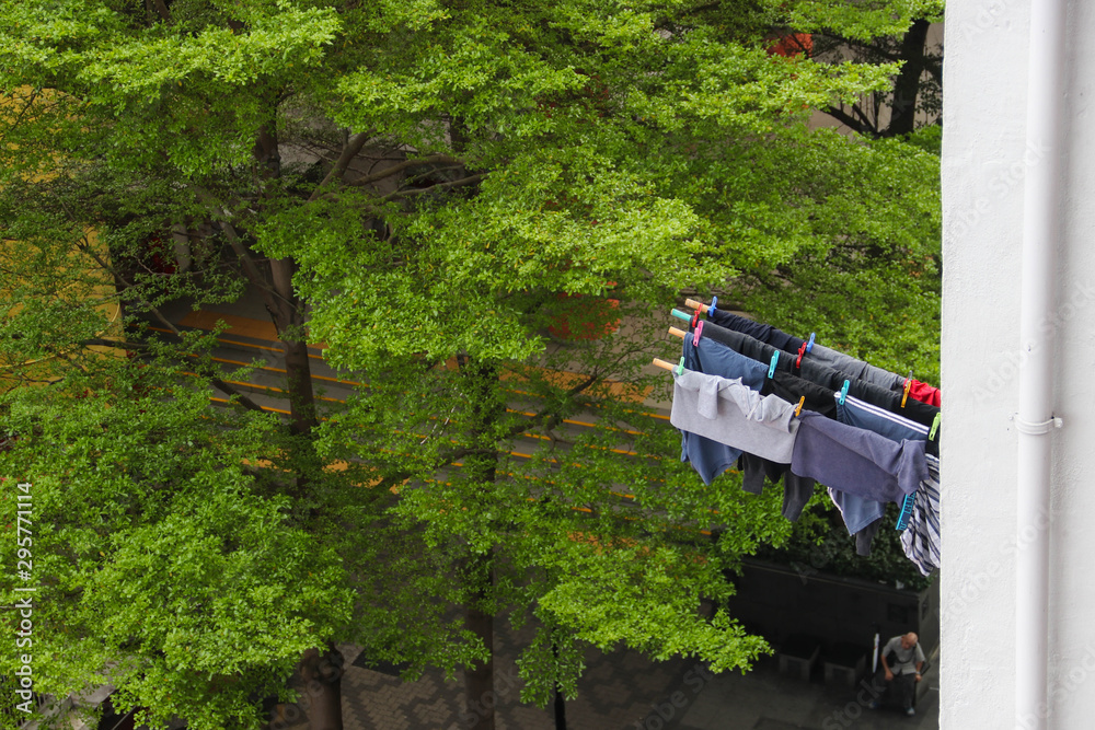 Drying clothes on the tallest building old-fashioned. Drying clothes on the tallest building old-fashioned.