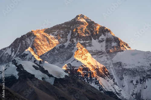 Sunset over Mt Everest north face and summit from the base camp in Tibet, China © jakartatravel