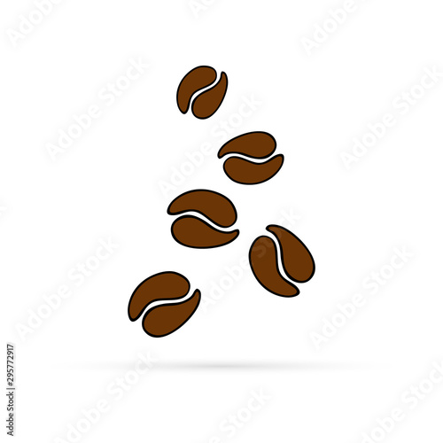 Coffee bean icon for business  marketing  internet concept. Vector symbol for web site design or button to mobile app. Logo vector illustration.