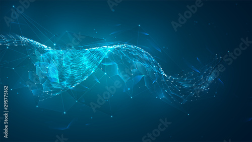 abstract vector background with hexagons. landscape of the virtual world. 3d design