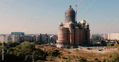 Construction site of “Catedrala Mantuirii Neamului” (People's Salvation Cathedral), a christian orthodox cathedral in Bucharest, Romania, near the Palace of Parliament photo