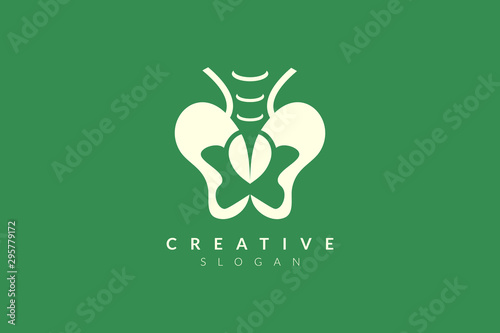 Vector illustration of pelvic bone shape design. Minimalist and simple logo, flat style, modern icon and symbol.