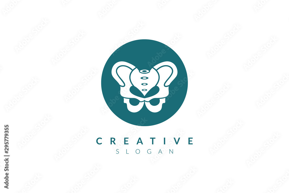Vector illustration of pelvic bone shape design. Minimalist and simple logo, flat style, modern icon and symbol. Vector illustration of pelvic bone shape design. Minimalist and simple logo, flat style, modern icon and symbol.