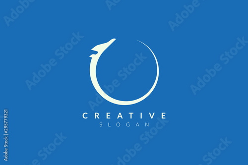 Vector illustration of plane shape design. Minimalist and simple logo, flat style, modern icon and symbol.