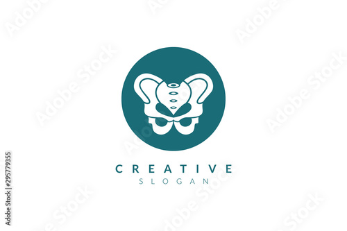 Vector illustration of pelvic bone shape design. Minimalist and simple logo, flat style, modern icon and symbol.