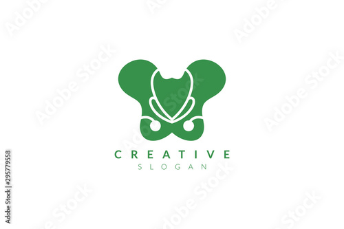 Vector illustration of pelvic bone shape design. Minimalist and simple logo, flat style, modern icon and symbol.