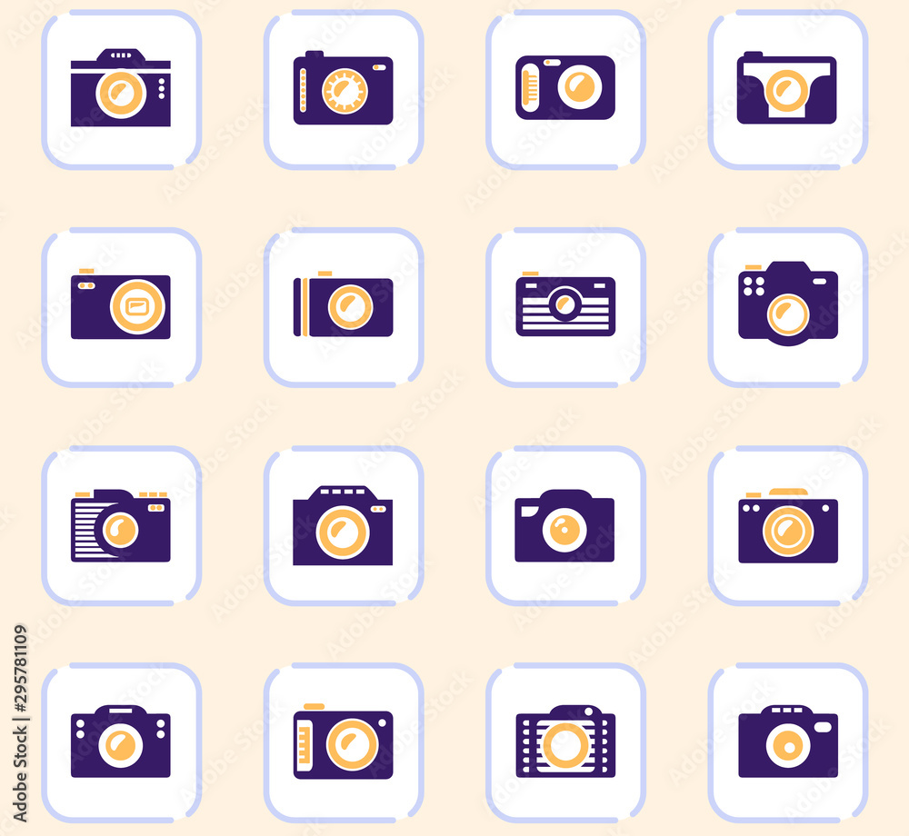 photo camera icon set photo camera icon set