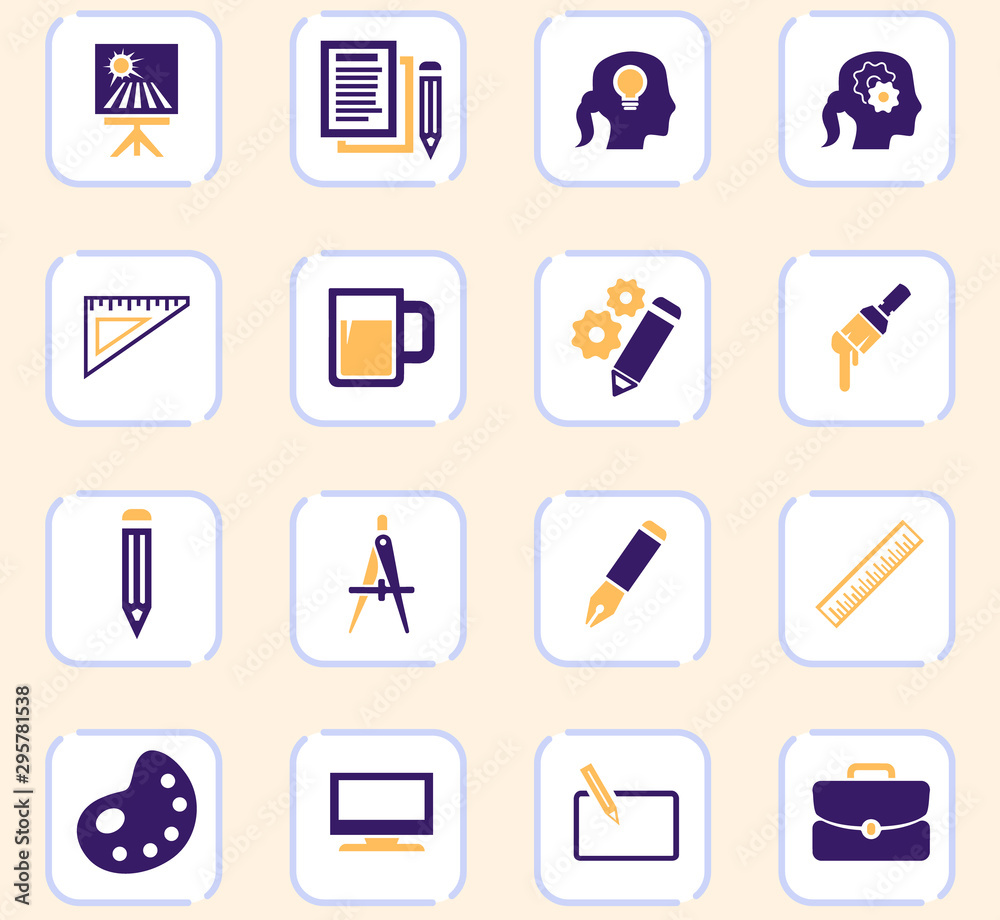 Creative process icons set Creative process icons set