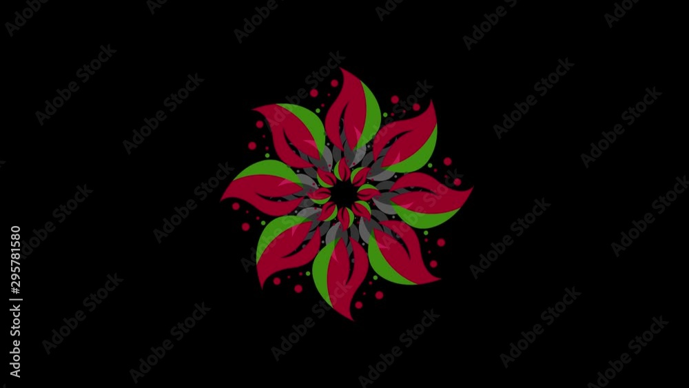 Graphic design that rotates in the center and increases the size, to cover the entire background and disappear, composed of various colors, in 16: 9 video format.