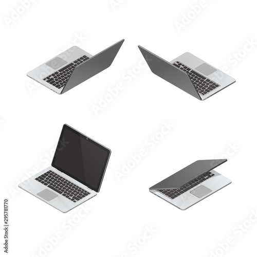 Vector isometric laptop isolated on a white background. Detailed isometric icon