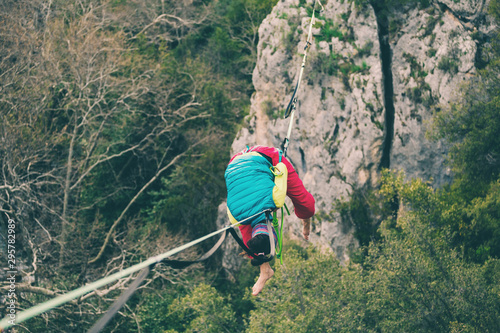 Highline in the mountains.