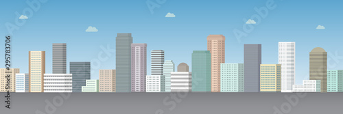 Urban landscape. Skyscrapers. Vector illustration.