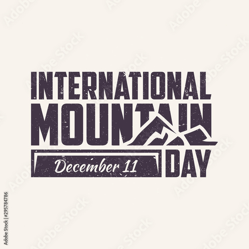 Letter International Mountain Day with mountain graphic