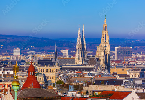 Photography Cityhall and Votivkirche in Vienna Austria