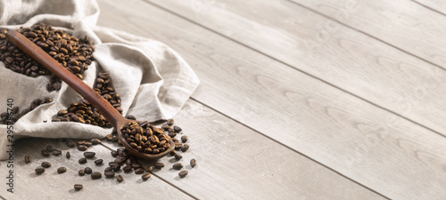 Fresh roasted coffee beans ...