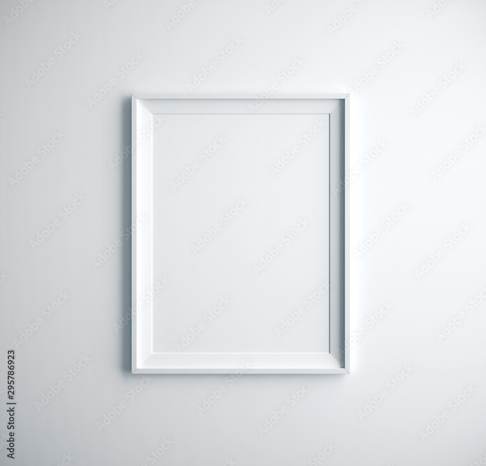 Empty frame on white room Empty frame on white room