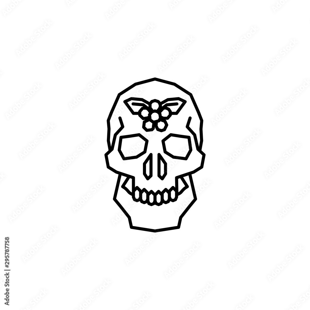 Skull, flower, Catrina icon. Element of Dia de muertos icon Skull, flower, Catrina icon. Element of Dia de muertos icon