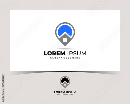 Home Location Logo Template. Vector Illustration 