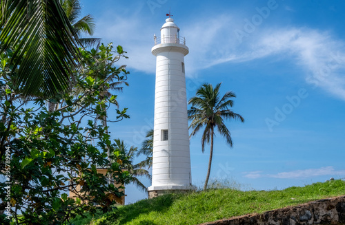 Lighthouse in old town Galle in southern Sri Lanka
