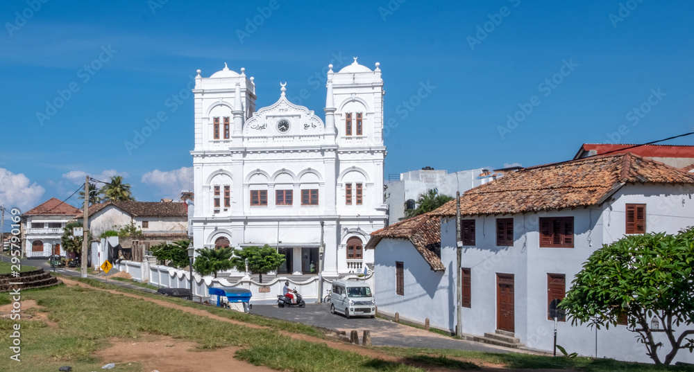 Mosque on beach road in old town Galle in southern Sri Lanka