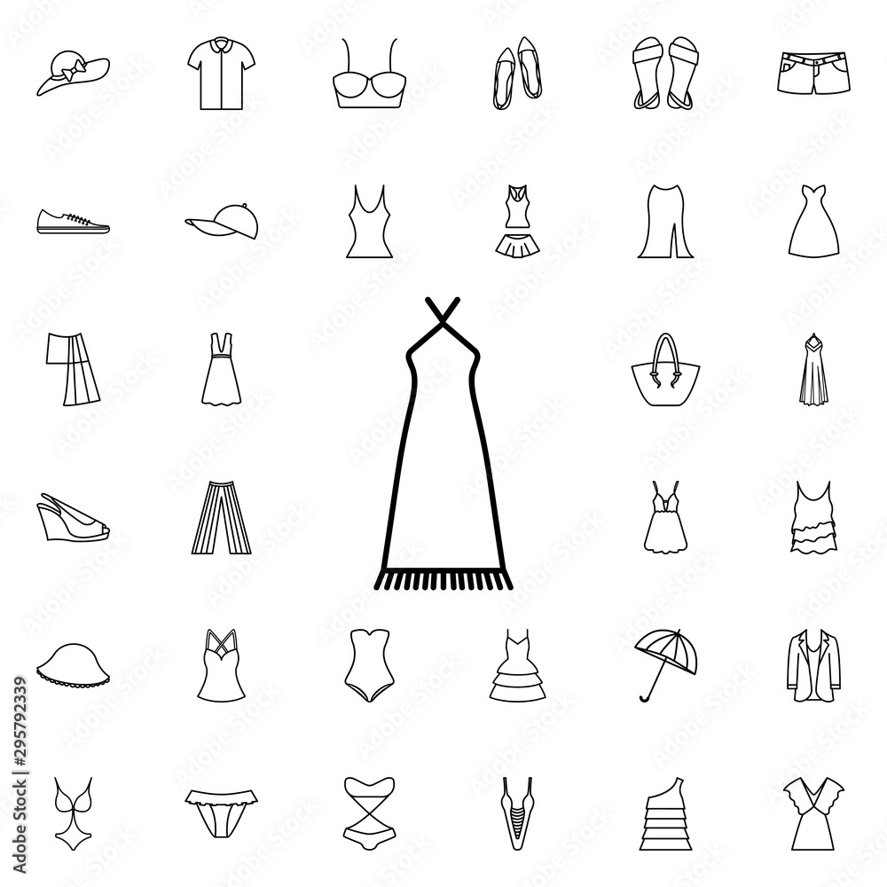 Long dress icon. Universal set of summer clothes for website design and development, app development Long dress icon. Universal set of summer clothes for website design and development, app development