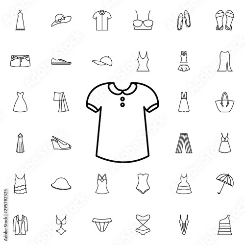 T-shirt icon. Universal set of summer clothes for website design and development, app development