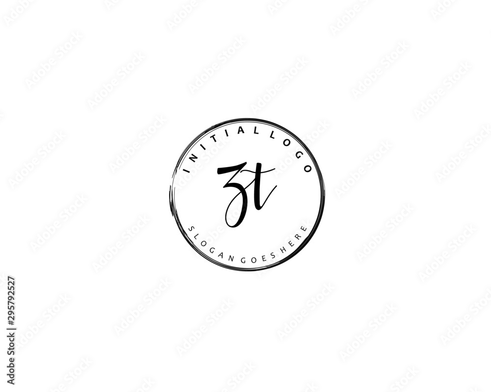 ZT Initial handwriting logo vector ZT Initial handwriting logo vector