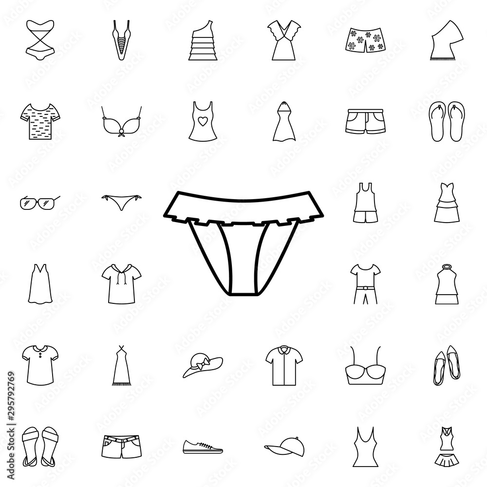Bikini icon. Universal set of summer clothes for website design and development, app development Bikini icon. Universal set of summer clothes for website design and development, app development