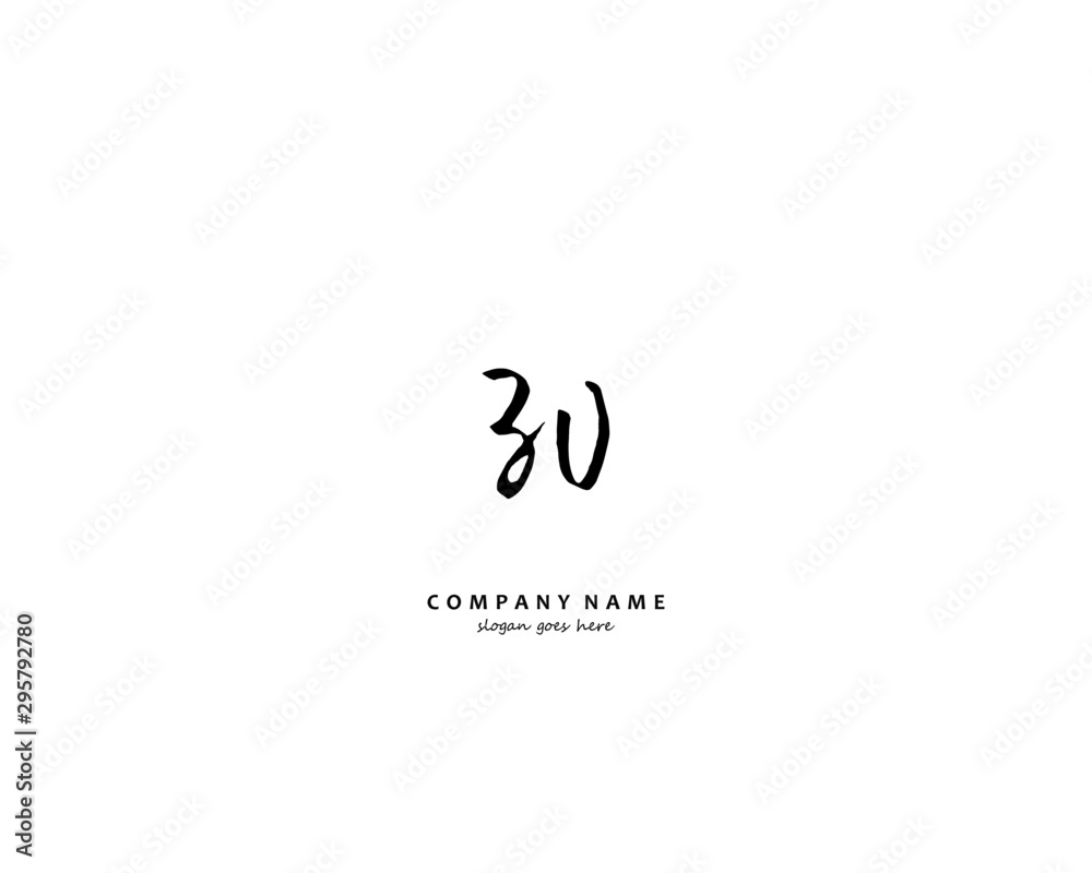 ZV Initial handwriting logo vector ZV Initial handwriting logo vector