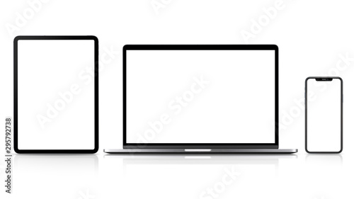 Plakat ノートパソコン、スマートフォン、タブレット端末の合成用素材