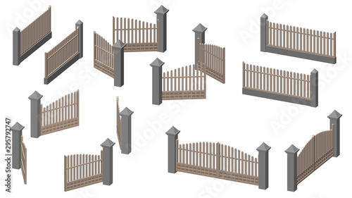 Set of fences and gates. Is...