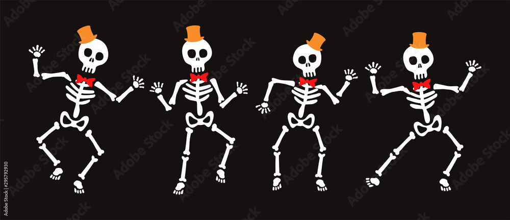 Set of Skeletons for Halloween