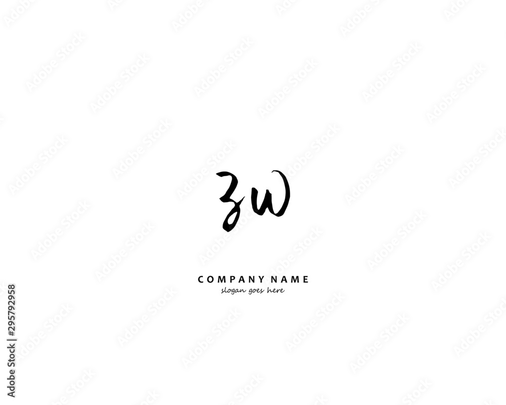 ZW Initial handwriting logo vector ZW Initial handwriting logo vector