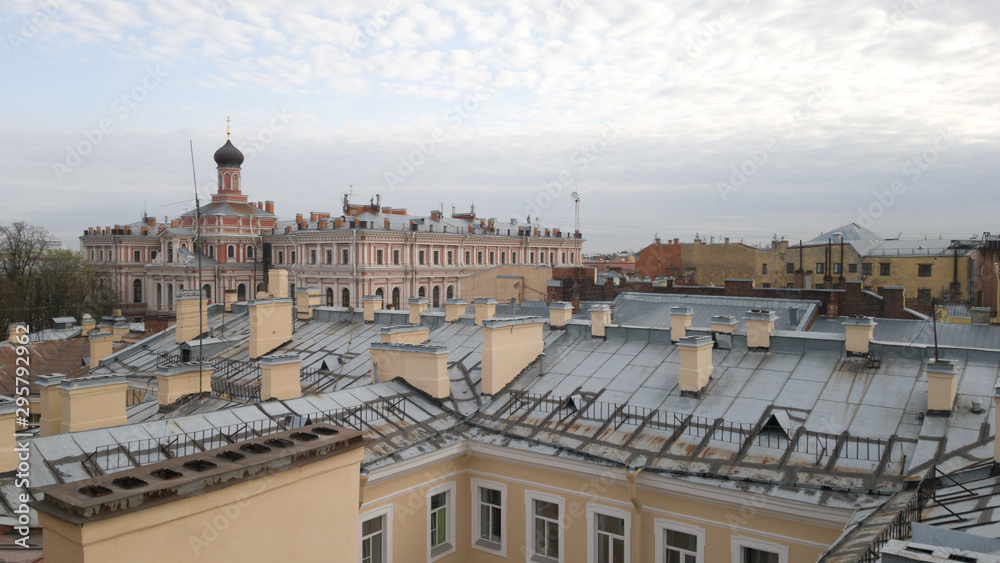 Walk on the roofs of the old town. Tour of St. Petersburg