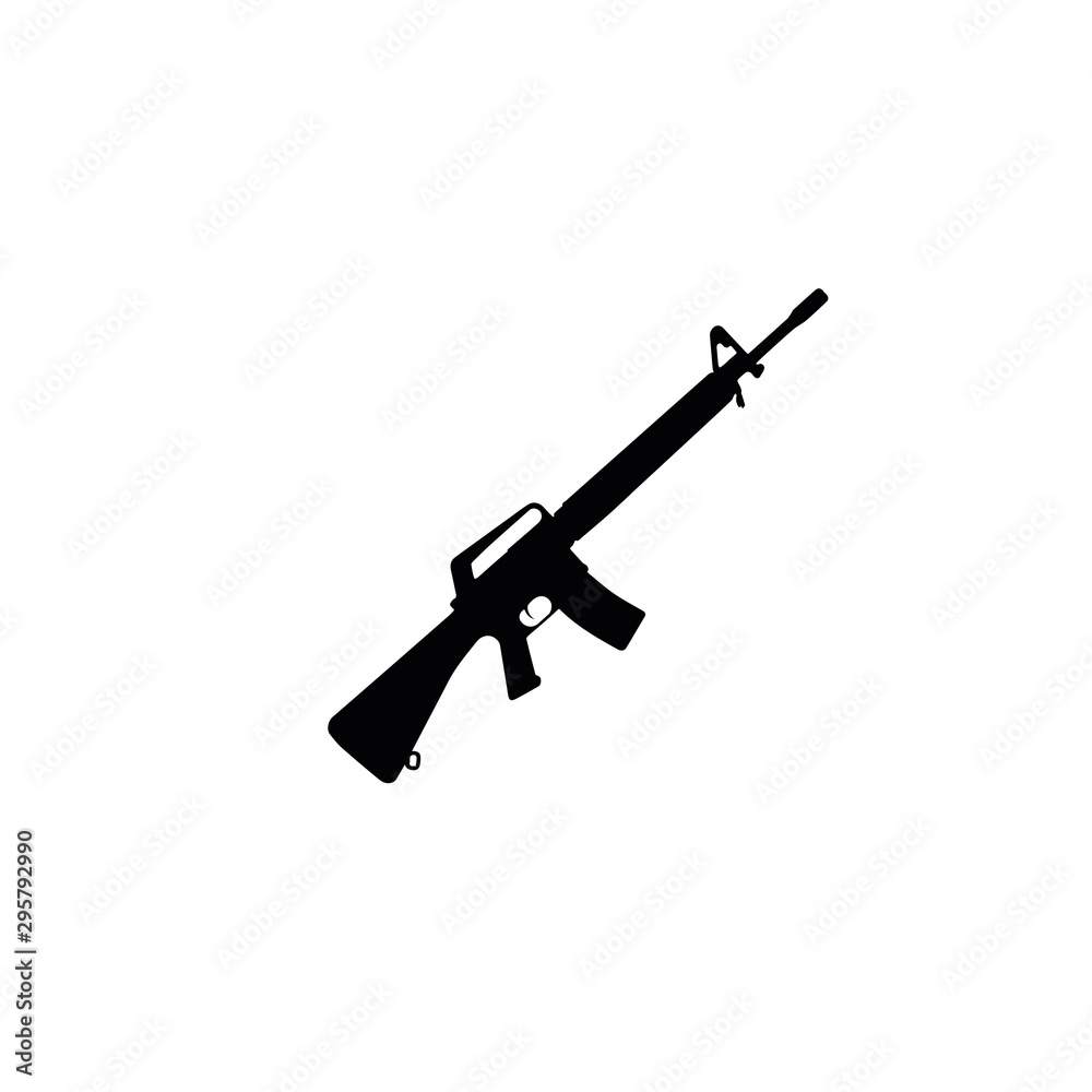 assault rifle. silhouette. Raster illustration assault rifle. silhouette. Raster illustration