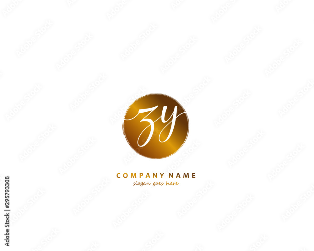 ZY Initial handwriting logo vector