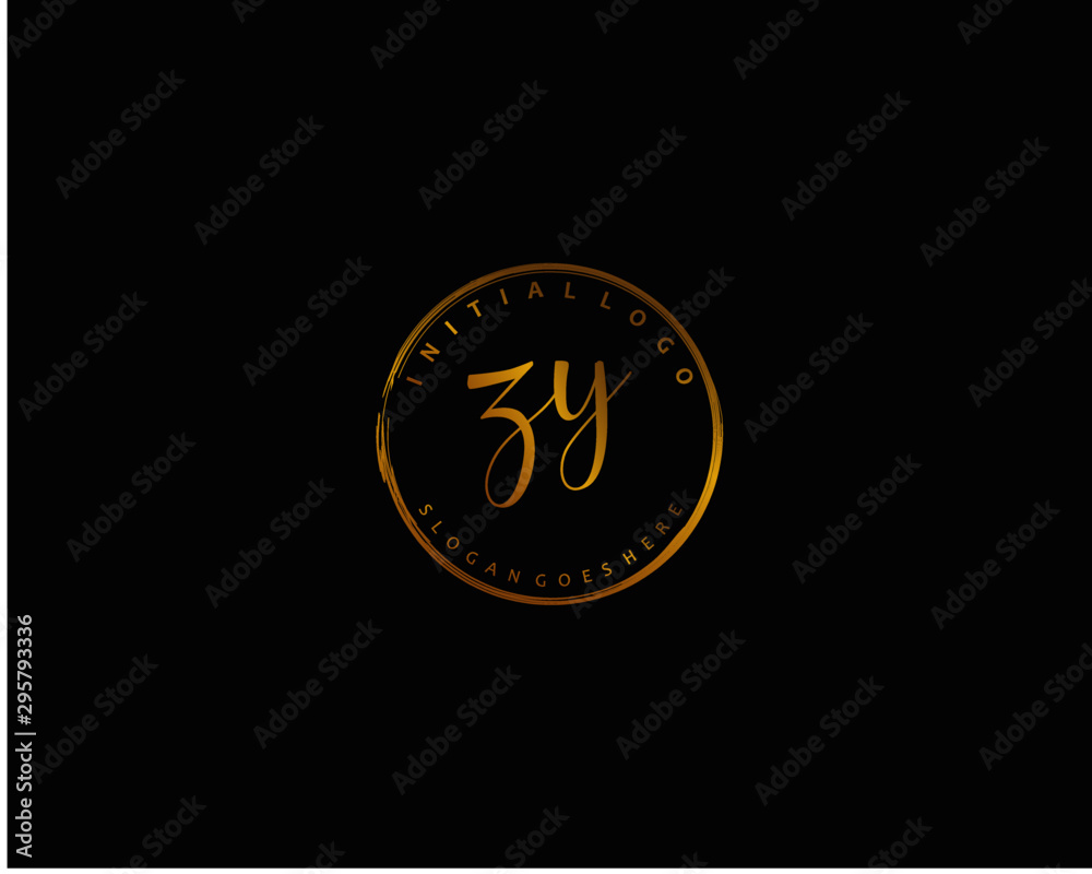Fototapeta premium ZY Initial handwriting logo vector