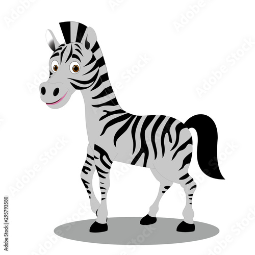 Standing Zebra - Cartoon Vector Image