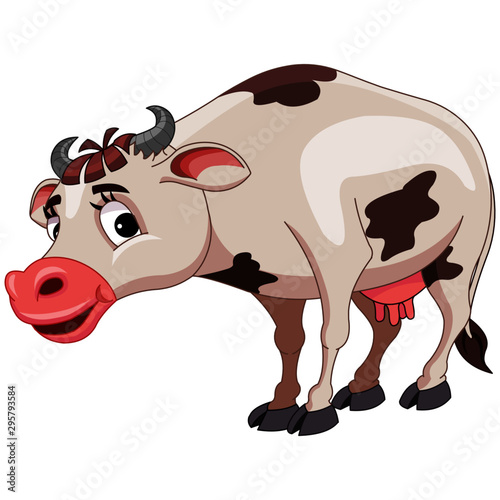 Standing Cow - Cartoon Vector Image